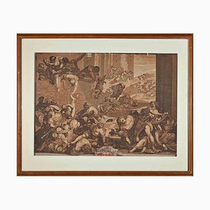 John Baptist Jackson, Massacre of the Innocents, Original Woodcut, 18th Century, Framed