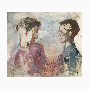 Dimitri Godycki Cwirko, Portrait of Two Figures, Original Oil Painting, 1958