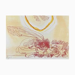 Giuseppe Zigaina, The Moth Wing, Original Lithograph, 1973