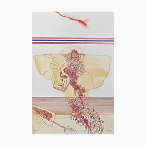 Giuseppe Zigaina, The Moth, Original Lithograph, 1973