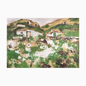 Giovanni Omiccioli, Village 1st Stadium, Original Lithograph, 1971