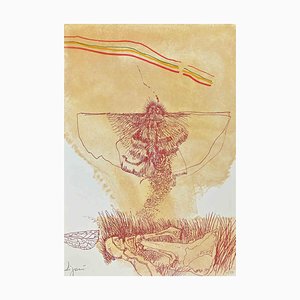 Giuseppe Zigaina, The Moth, Original Lithograph, 1973