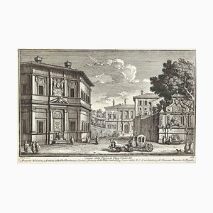 D'après Giuseppe Vasi, Casino della Vigna di Papa Giulio III, Gravure à l'Eau-Forte, 18ème Siècle