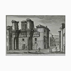 D'après Giuseppe Vasi, Temple de Pallas, Gravure, 18ème Siècle