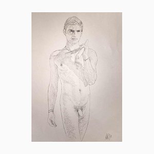Anthony Roaland, Portrait of a Boy, Original Pencil Drawing, 1981