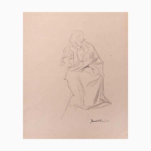 Pierre Georges Jeanniot, Figure, Original Pencil on Paper, Early 20th Century