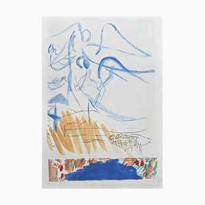 Bruno Saetti, Blue Angels, Original Lithograph, 1973