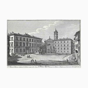 After Giuseppe Vasi, S.Maria in Trastevere, Etching, Late 18th Century