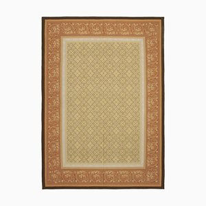 Grand Tapis Kilim Aubusson Marron