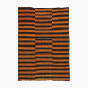 Vintage Orange & Black Kilim Rug