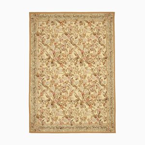 Tapis Kilim Aubusson Beige en Laine, 1990s