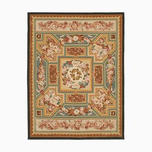 Tapis Kilim Aubusson Marron, 1990s