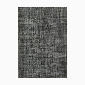 Black Overdyed Rug in Wool