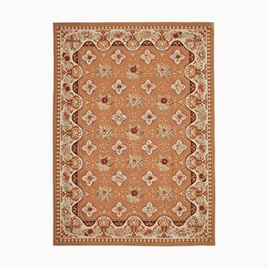 Grand Tapis Kilim Aubusson Vintage Marron, 1990s