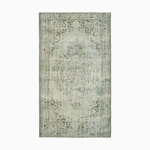 Vintage Light Blue Overdyed Rug in Wool