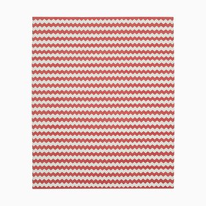 Red Striped Dhurrie Rug, 2000s