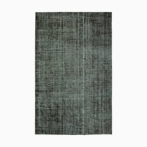 Black Overdyed Rug in Wool