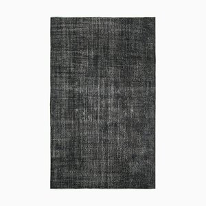 Black Overdyed Wool Area Rug