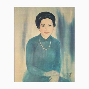 Truong Thi Thinh, Femme au collier de perles, 1970, Screen Print