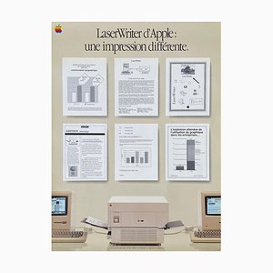 Collectif-Publicité, Apple Laser Schriftsteller Werbung, 1985, Poster auf Papier