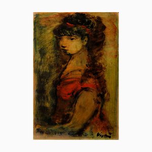 Sylvain Vigny, Young Girl, 1950, Oil on Board