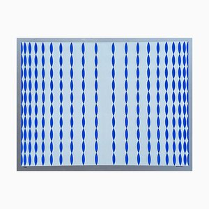 Dordevic Miodrag, Blue and White Kinetic Composition with Silver Background, 1975, Screen Print