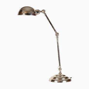 Lámpara de escritorio vintage de metal cromado