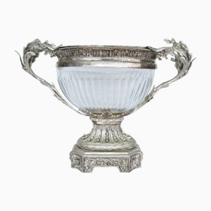 Viktorianische Sheffield Versilberte Terrine aus geschliffenem Glas