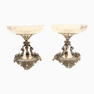 Victorian Silver-Plated Bowls, Set of 2
