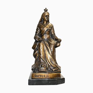Viktorianische Bronze Queen Statue