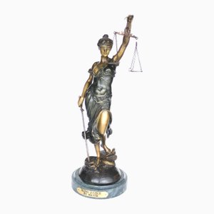 Statua della giustizia cieca in bronzo di Myer