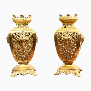 French Louis XVI Ormolu Vases, Set of 2