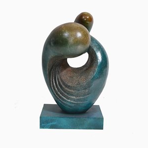Escultura de bronce abstracta modernista