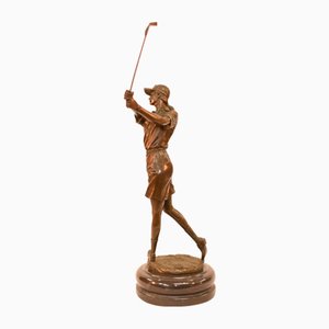 Estatua de golfista de bronce escocés