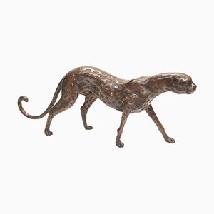 Figura pantera gato de bronce Art Déco