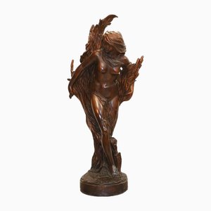 Figurine Bronze Art Nouveau Statue Féminine Nue