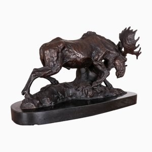 Vintage Bronze Moose Statue