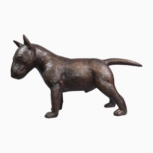 Casting della statua del cane Bull Terrier in bronzo inglese