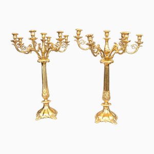 Gilt Classic Candleholders from Paul Storr, Set of 2