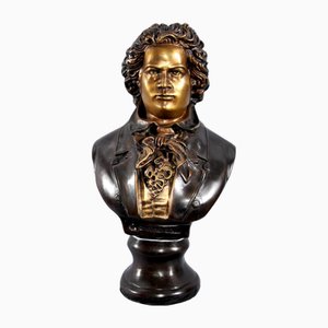 Bronze Beethoven Büste Statue Romanische Deutsche Musik Komponistenstatue