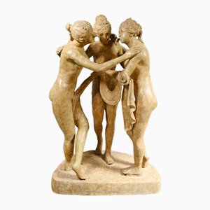 Lebensgroße Bronzestatue mit drei Grazien