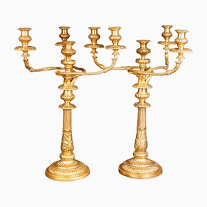 Candelabros dorados de Matthew Boulton. Juego de 2