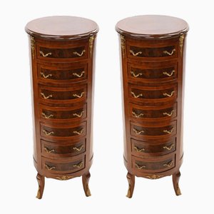 French Empire Tall Boy Chest of Drawers, Set of 2