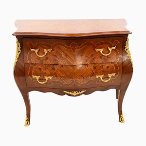 French Bombe Chest of Drawers with Marquetry Inlay