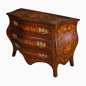 Dutch Marquery Inlay Bombe Chest of Drawers