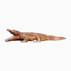 Hand Carved Crocodile Alligator Statue