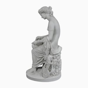 Statue Femme Joueuse de Lyre en Pierre de W.Brodie, Italie