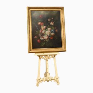 Dutch Artist, Still Life with Floral Spray, 1980s, Oil on Canvas, Framed