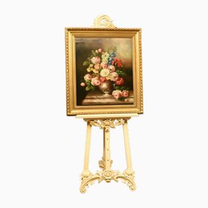 Stilleben im Regency-Stil mit Blumenspray, 1980er, Öl auf Leinwand, Gerahmt