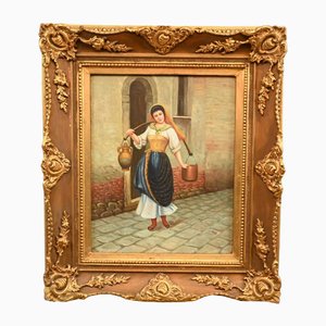 Spanish Artist, Portrait of Seville Wine Lady, Oil on Canvas, Framed